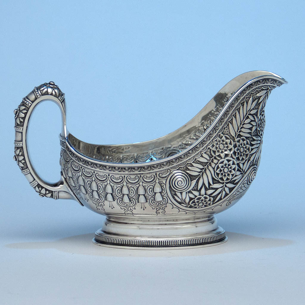 Tiffany & Co. Antique Sterling Silver Aesthetic Movement Sauce Boat, New York City, 1875-91