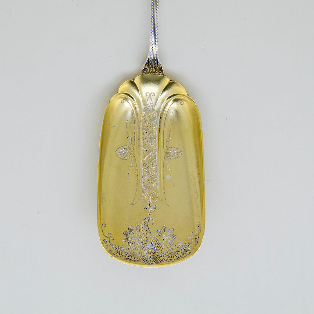 Blade of John Wendt &#39;Moresque&#39; Pattern Antique Sterling Silver Ice Cream Server, NYC, c. 1870s