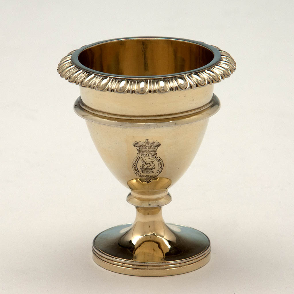 Cup to Rebecca Emes and Edward Barnard Royal Silver: George III English Silver Gilt Egg Frame, London, 1809/10, bearing the Royal Badge for HRH Prince Adolphus, 1st Duke of Cambridge, KG, son of King George III
