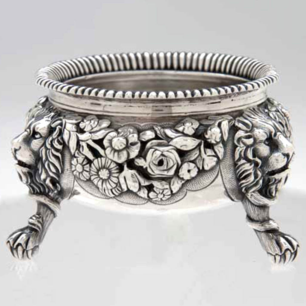 Detail of Robert &amp; Samuel Hennell Pair of Antique English Sterling Silver Master Salts, London - 1809/10 