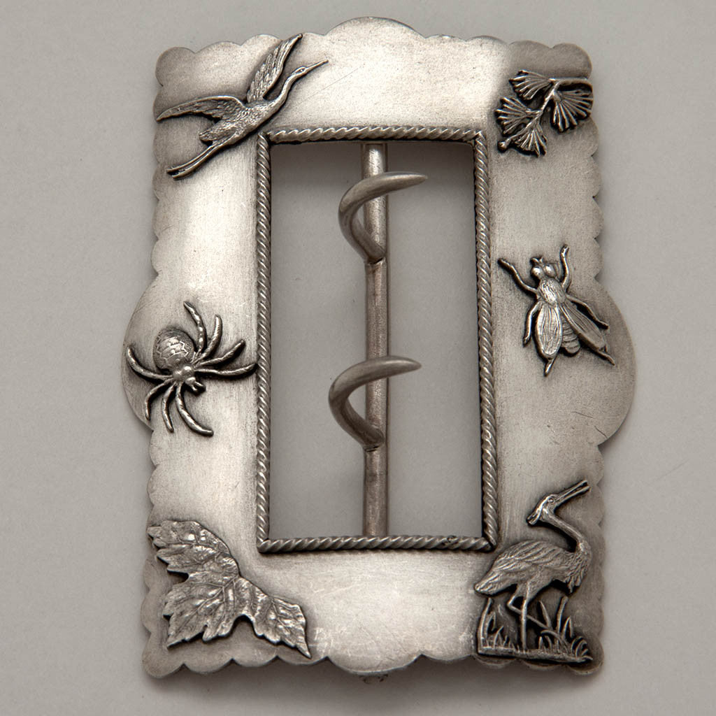 Shiebler Antique Sterling Silver Aesthetic Movement Buckle, New York City, c. 1885