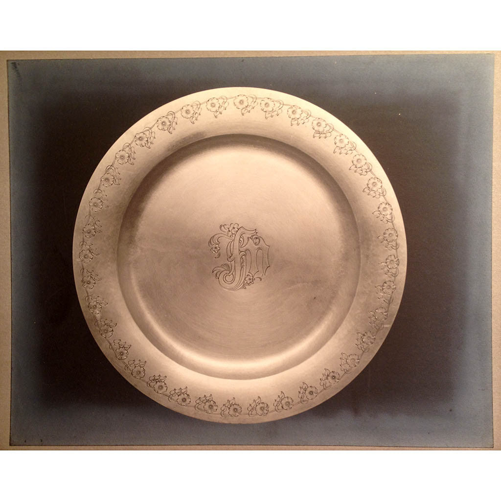 Kalo Shop photo of the The Kalo Shop Arts &amp; Crafts Sterling Chased Presentation Service Plates, Chicago, IL, 1915 set of 12