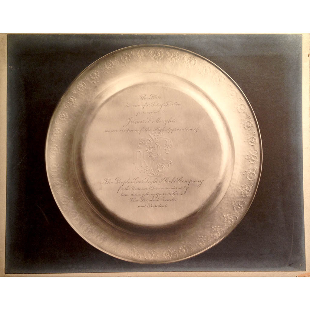 Kalo shop photo of The Kalo Shop Arts &amp; Crafts Sterling Chased Presentation Service Plates, Chicago, IL, 1915 set of 12