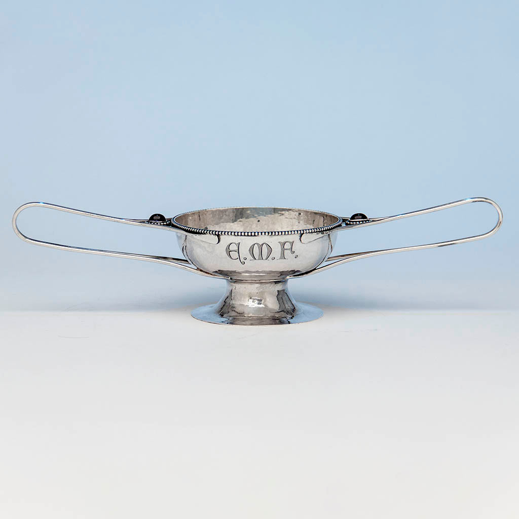 Marcus & Co Sterling Silver and Amethyst Arts & Crafts 2-handled Condiment Dish, New York City, c. 1905