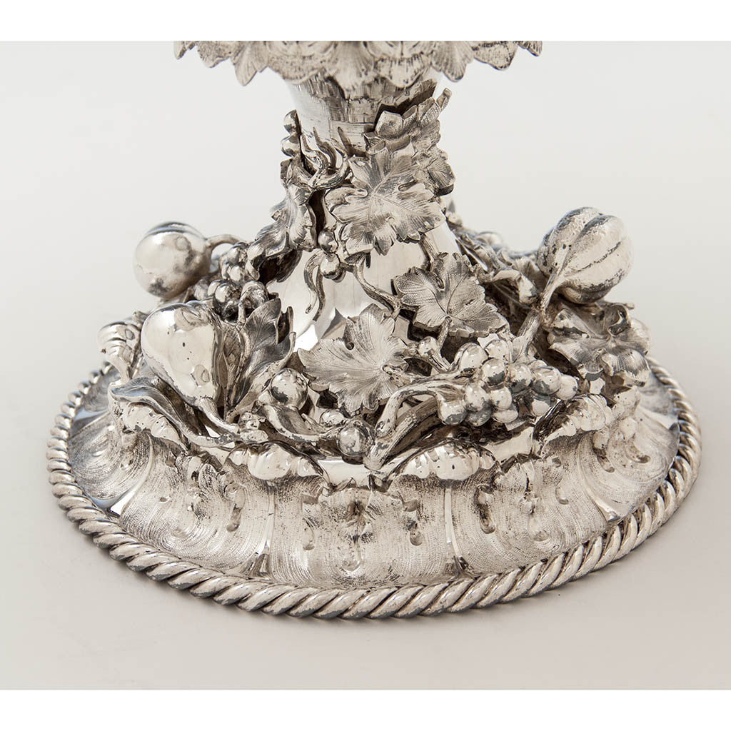 Base of William Forbes for Ball, Black &amp; Co Antique Coin Silver Large Centerpiece/ Punch Bowl, New York City, 1852-62