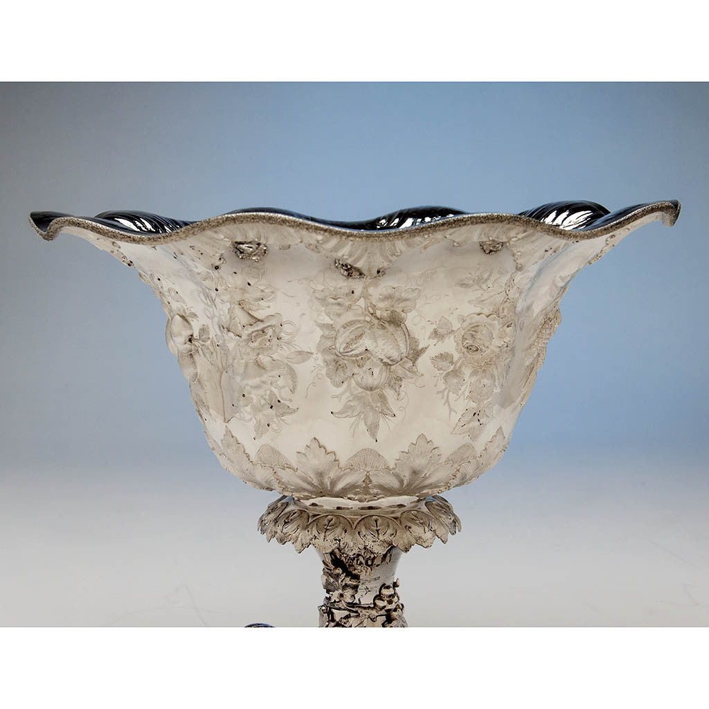 Bowl of William Forbes for Ball, Black &amp; Co Antique Coin Silver Large Centerpiece/ Punch Bowl, New York City, 1852-62
