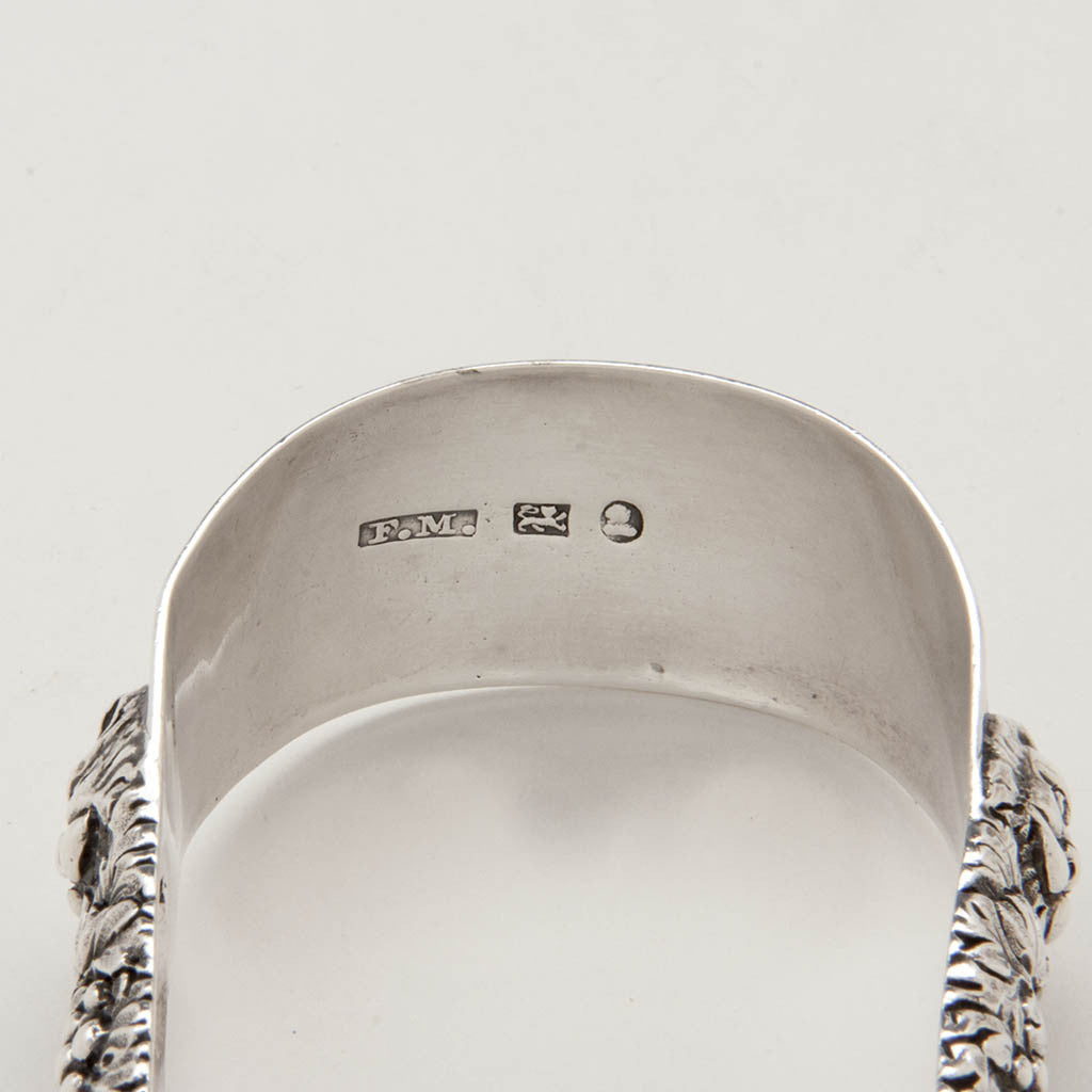 Marks on Frederick Marquand Antique Coin Silver Lion Sugar Tongs, NYC, c. 1830