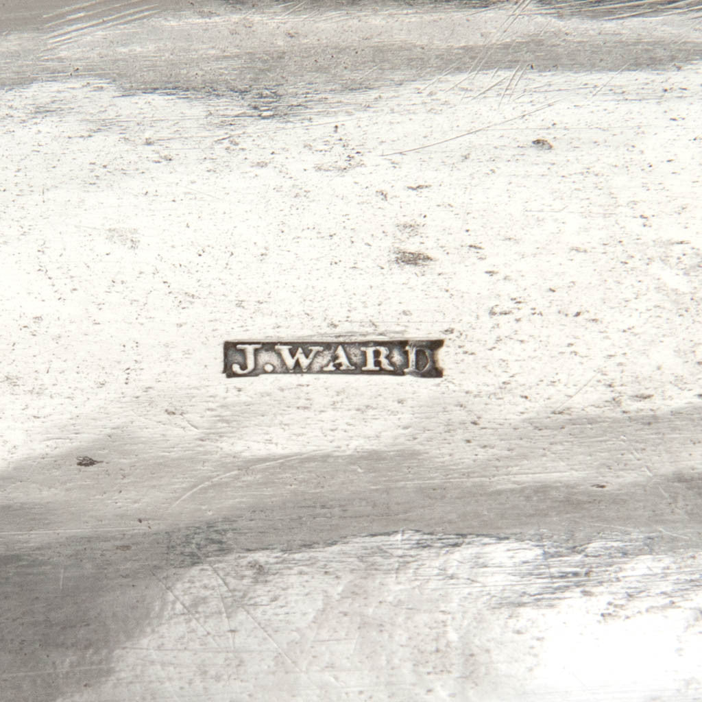 Marks on James Ward Antique Coin Silver Basket, Hartford, CT c. 1797-1802