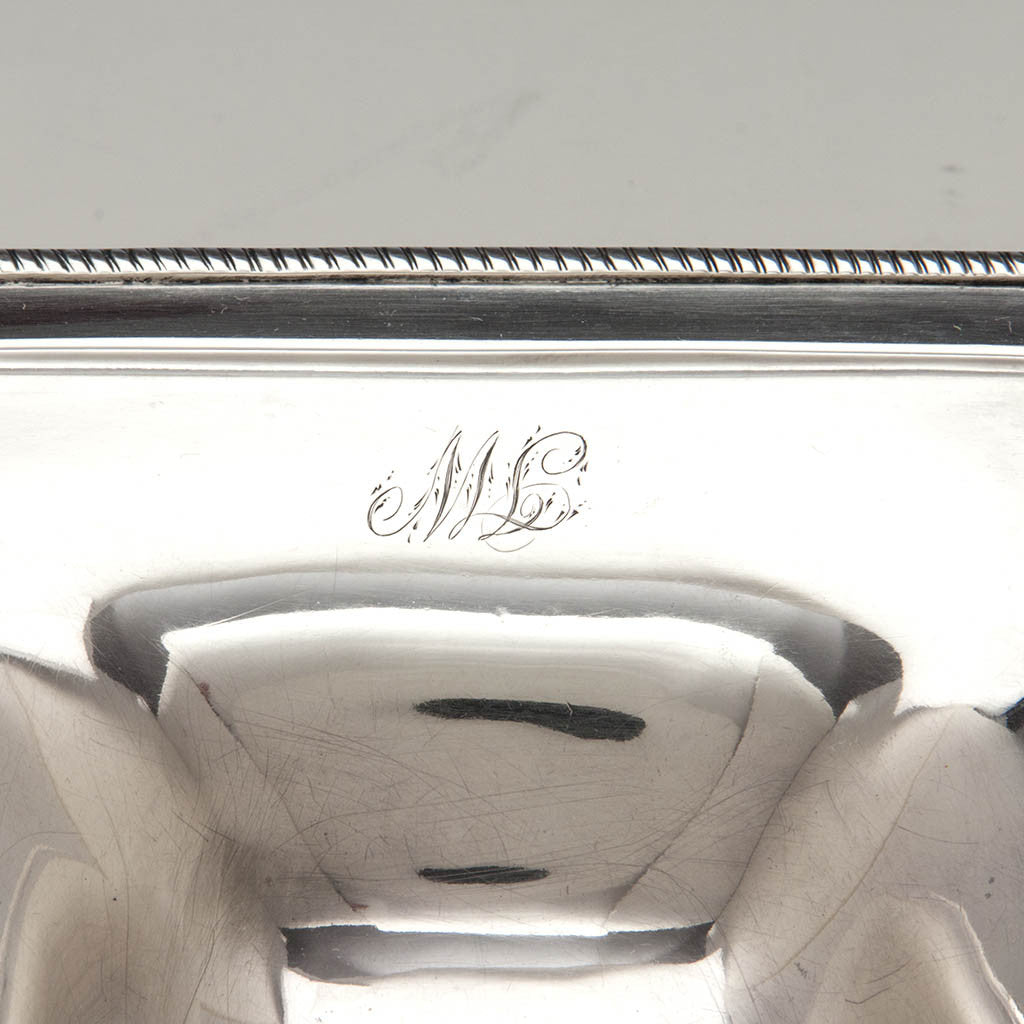 Monogram on James Ward Antique Coin Silver Basket, Hartford, CT c. 1797-1802