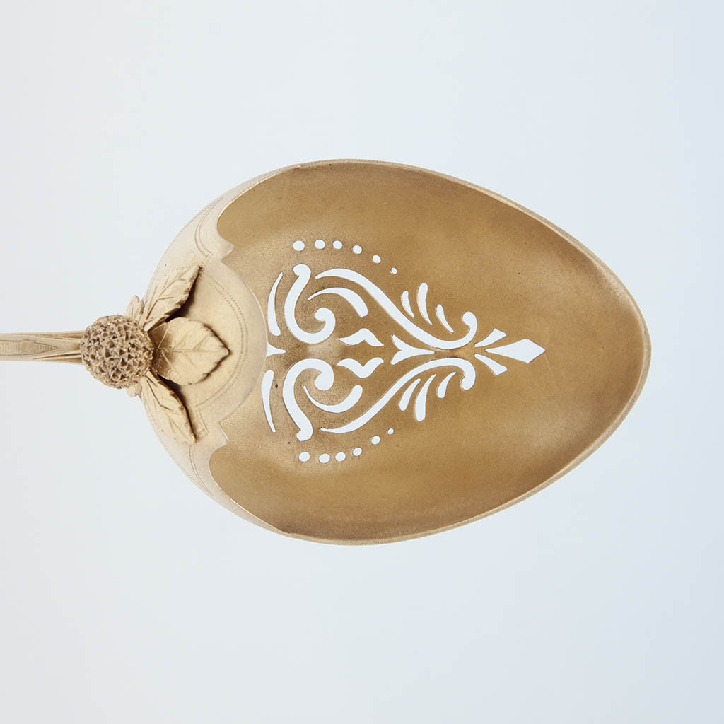 Piercing on American Antique Sterling Silver Figural Squirrel Nut Spoon, c. 1880