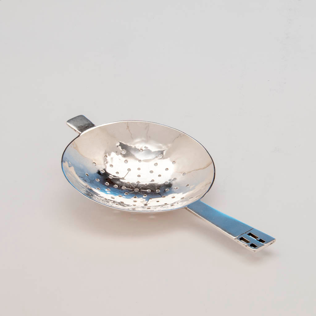 Maria Regnier Arts and Crafts Sterling Strainer, St Louis, Missouri, c. 1940's