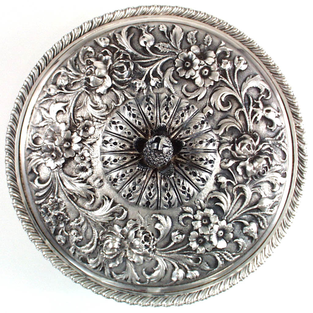 Cover to Jacobi &amp; Co Sterling Repousse Entree Serving Dish, Baltimore, MD, c. 1880