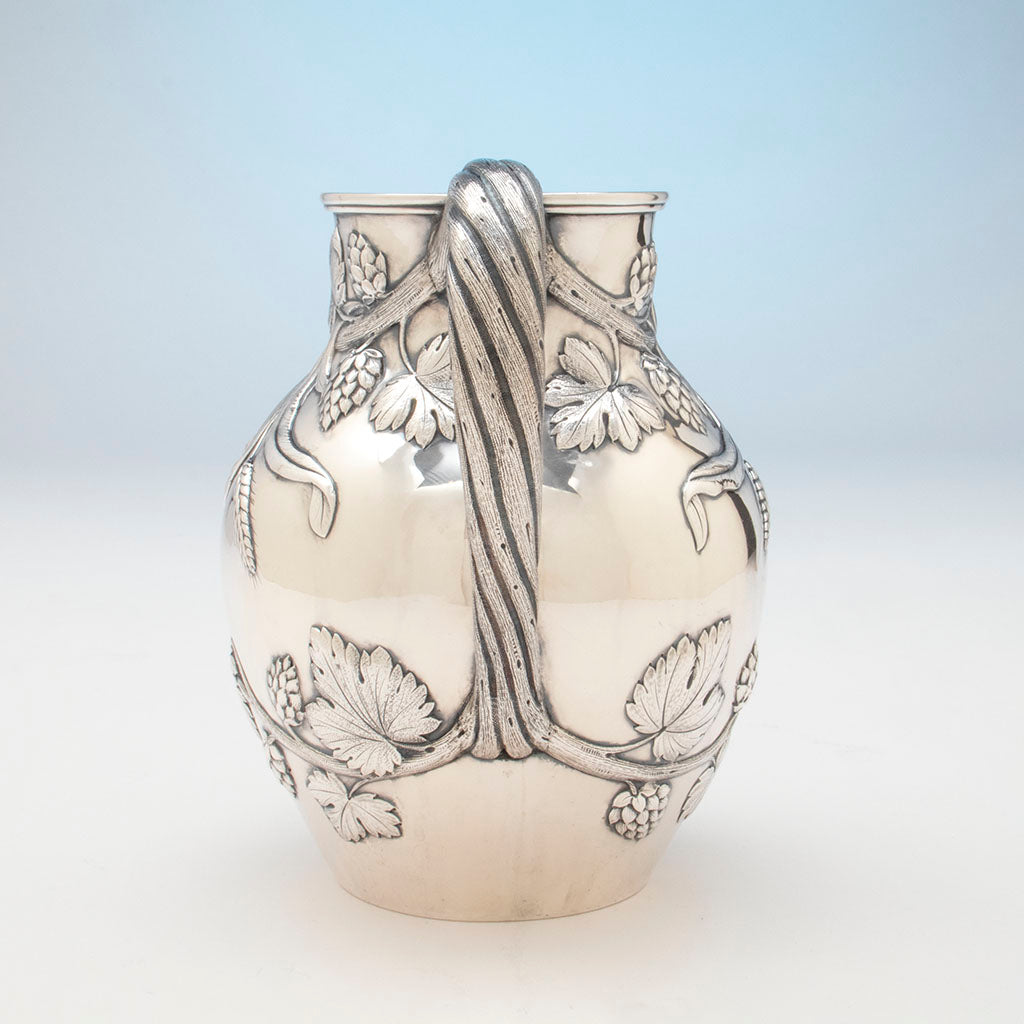 Handle to Lincoln &amp; Foss Antique Coin Silver Hops Pitcher, Boston, 1852