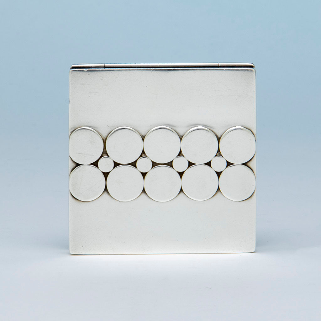 Maria Regnier Modernist Sterling Compact, St Louis, MO or Savannah, GA  1945-63