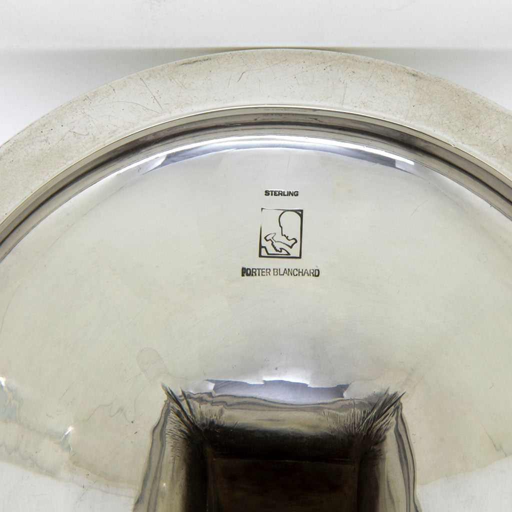 Marks on Pair of Porter Blanchard Sterling Silver Art Deco/ Modernist Candelabra, Burbank, CA, c. 1950