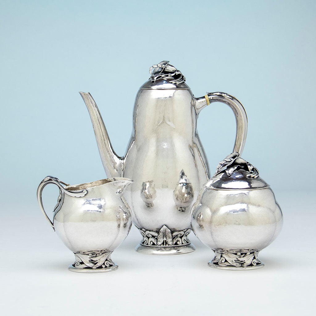 Peer Smed Antique Sterling Silver Coffee Set, New York City, NY, c. 1930s
