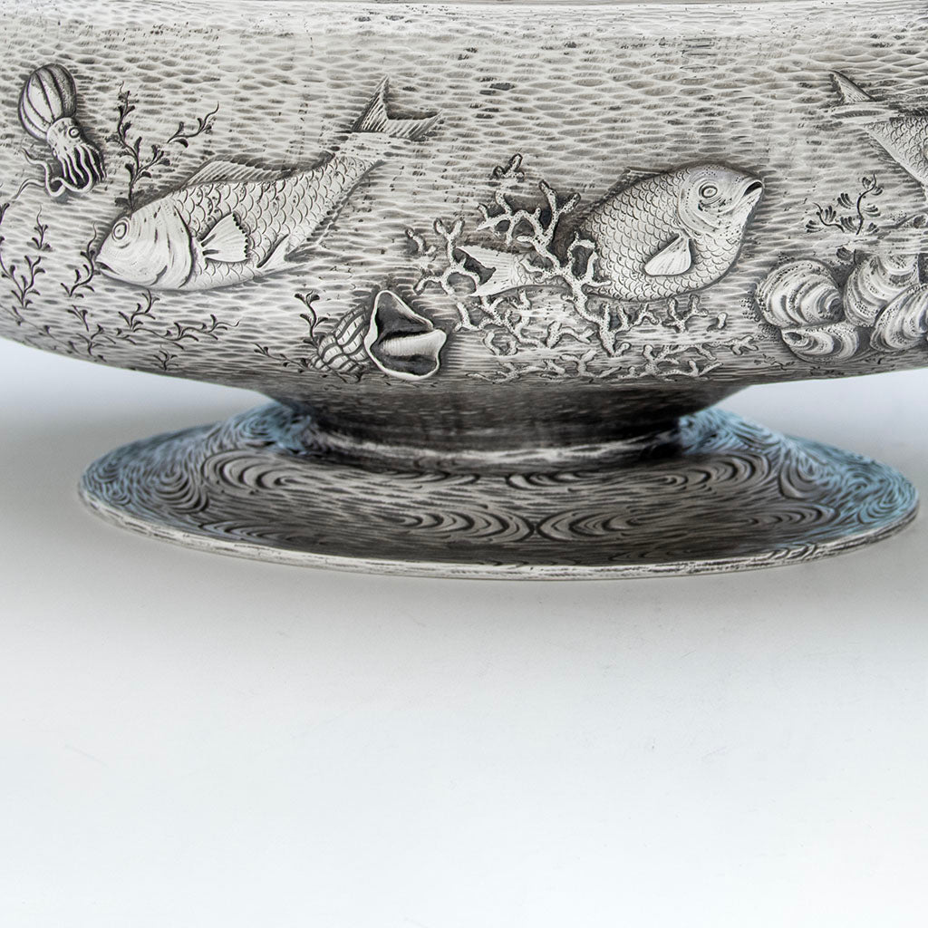Detail of William Wilson &amp; Son Antique Sterling Silver Nautical Tureen, Philadelphia, PA, c. 1880