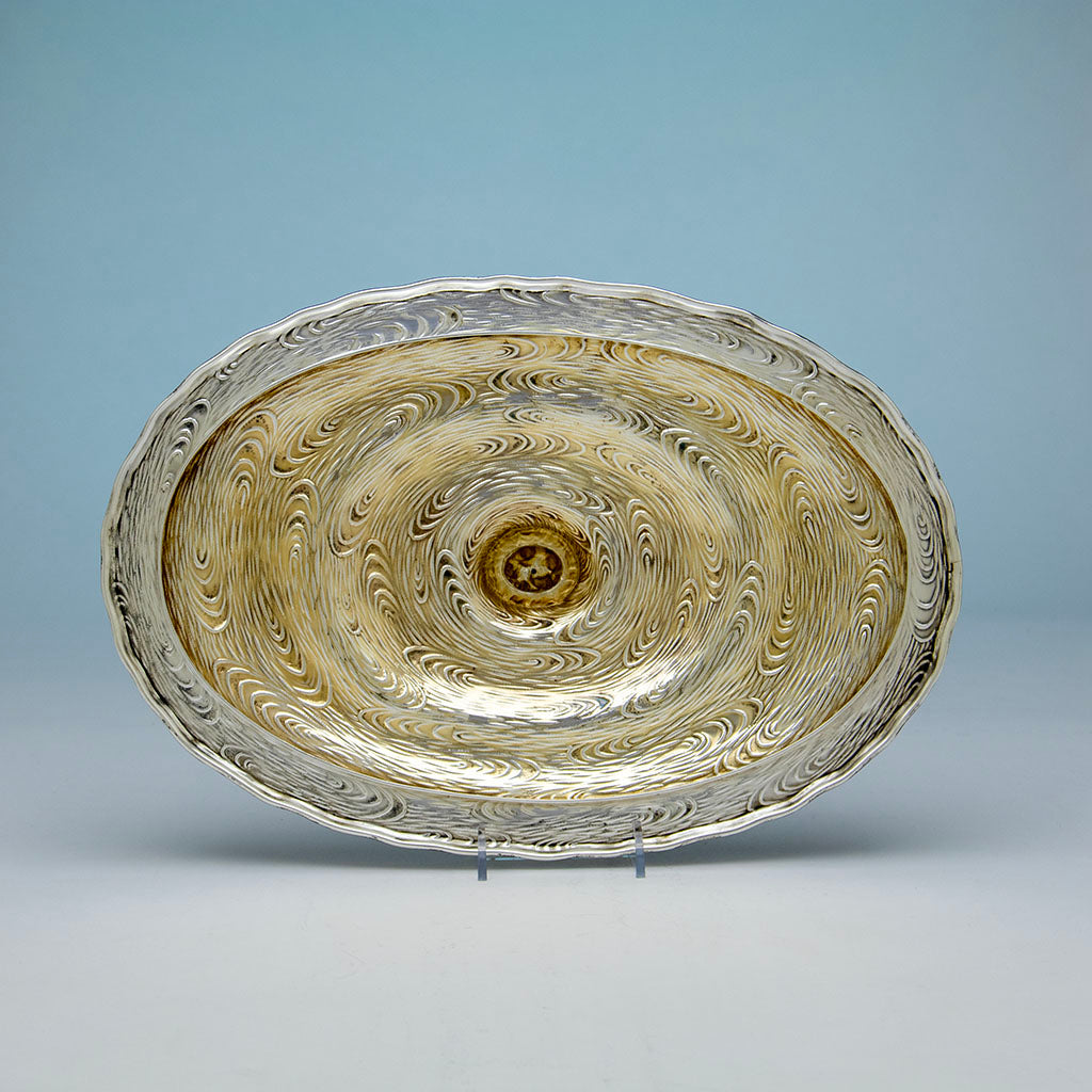 Cover interior of William Wilson &amp; Son Antique Sterling Silver Nautical Tureen, Philadelphia, PA, c. 1880