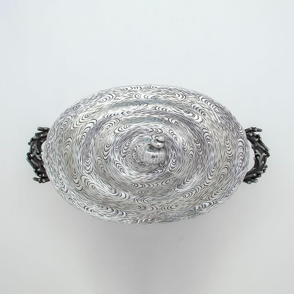 Top view od William Wilson &amp; Son Antique Sterling Silver Nautical Tureen, Philadelphia, PA, c. 1880