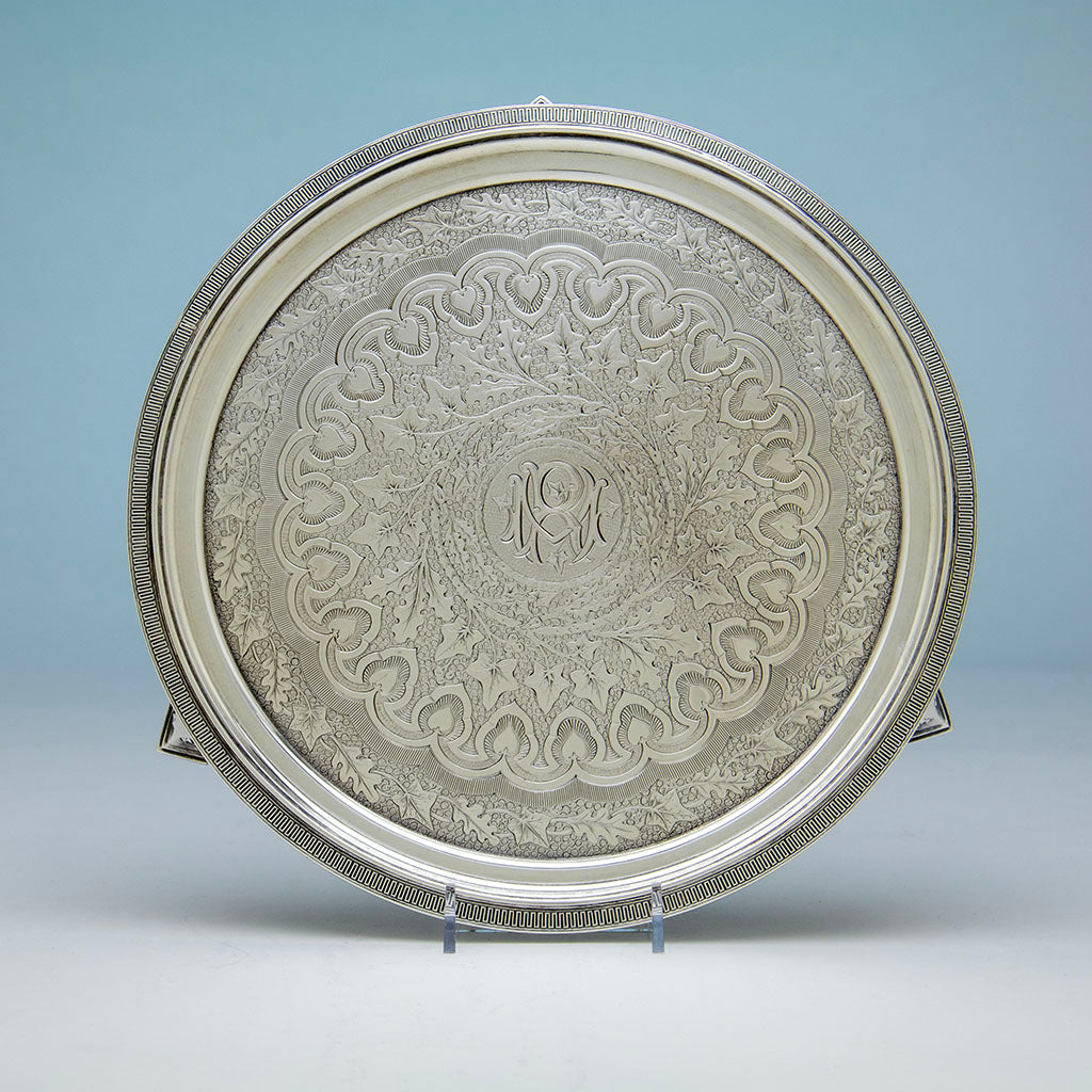 Tiffany & Co Antique Sterling Silver Salver, New York City, NY, c. 1865