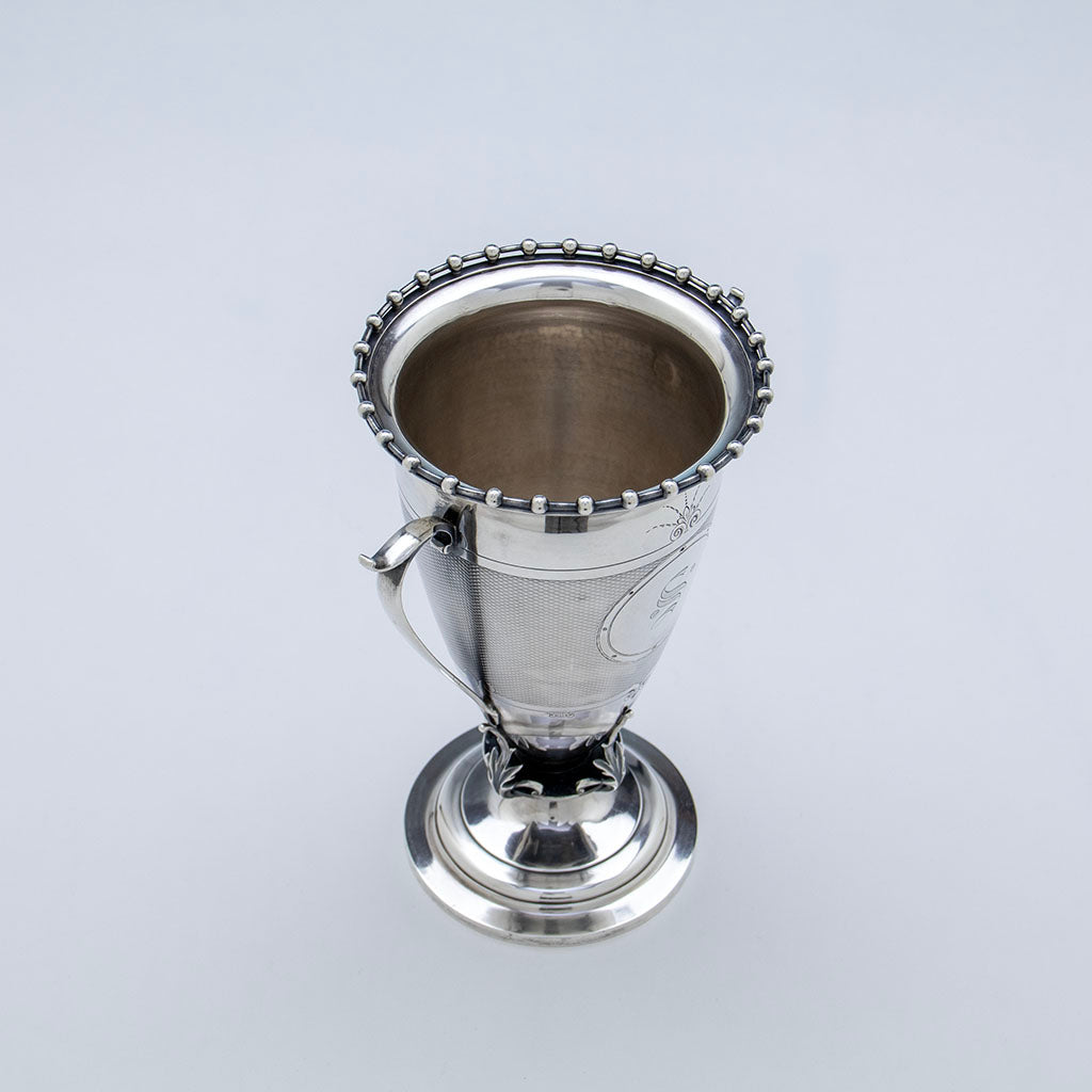 Interior of Gorham Antique Coin Silver 2-handled Celery Vase, Providence, RI, c. 1867