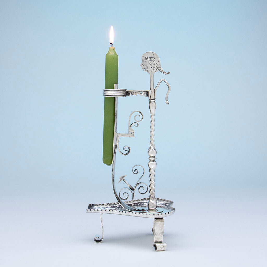 Dominick &amp; Haff Antique Sterling Silver Figural Candlestick, NYC, NY, 1881