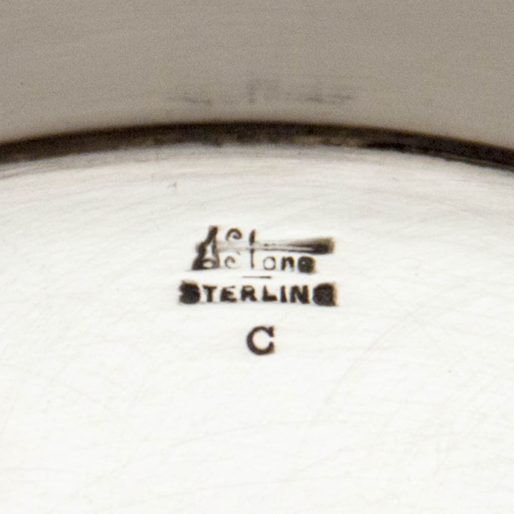 Marks on Arthur Stone Arts &amp; Crafts Sterling Silver Thistle Decorated Bowl, Gardner, MA, c. 1914