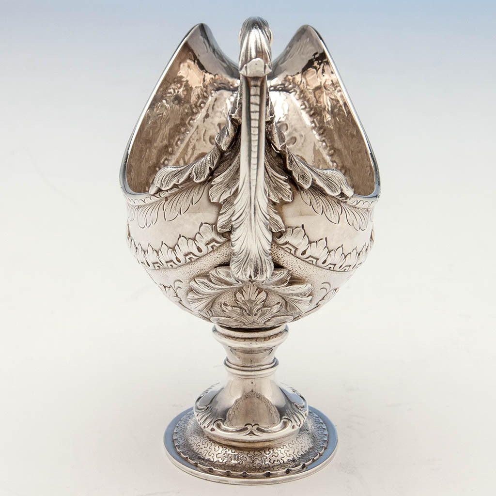 Back of Obadiah Rich Antique Sterling Silver Sauce Boat, Boston, MA, c. 1840&#39;s