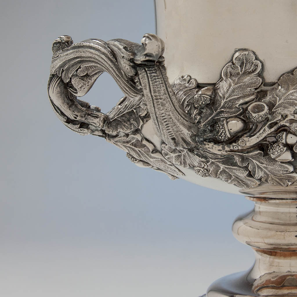 Handle to Antique Sheffield Plate Pair of Wine Coolers, England, c. 1820