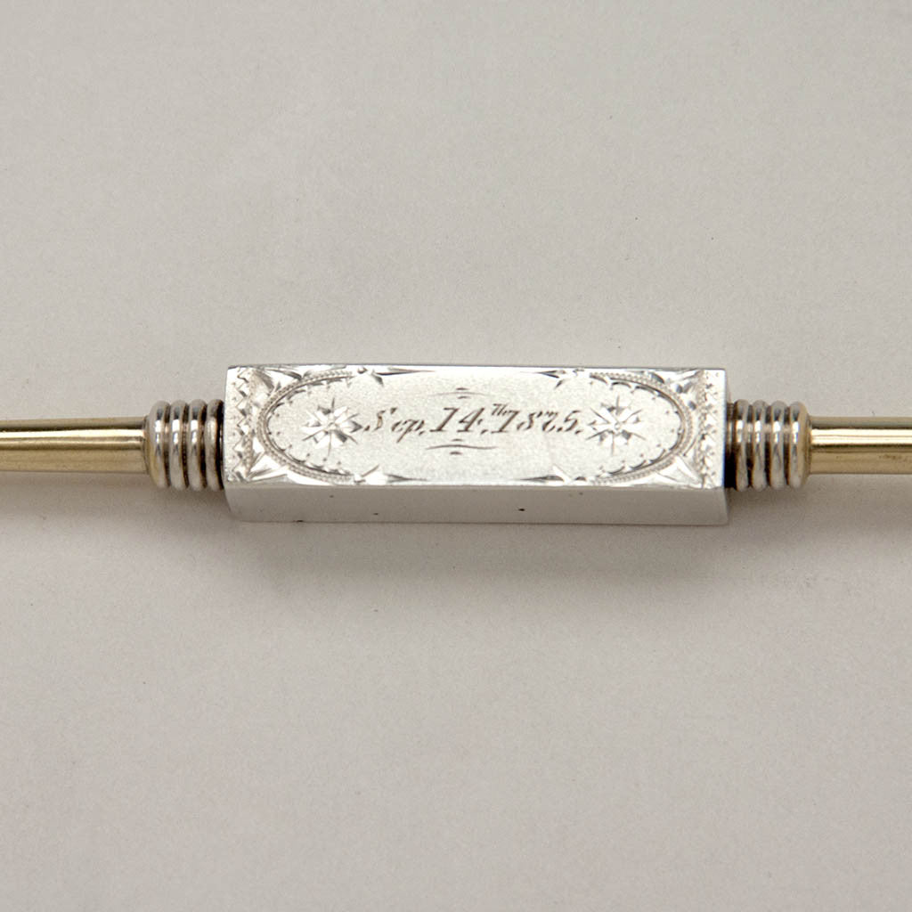 Date on Gorham Antique Sterling Silver Double Marrow Scoop, Providence, RI, 1875