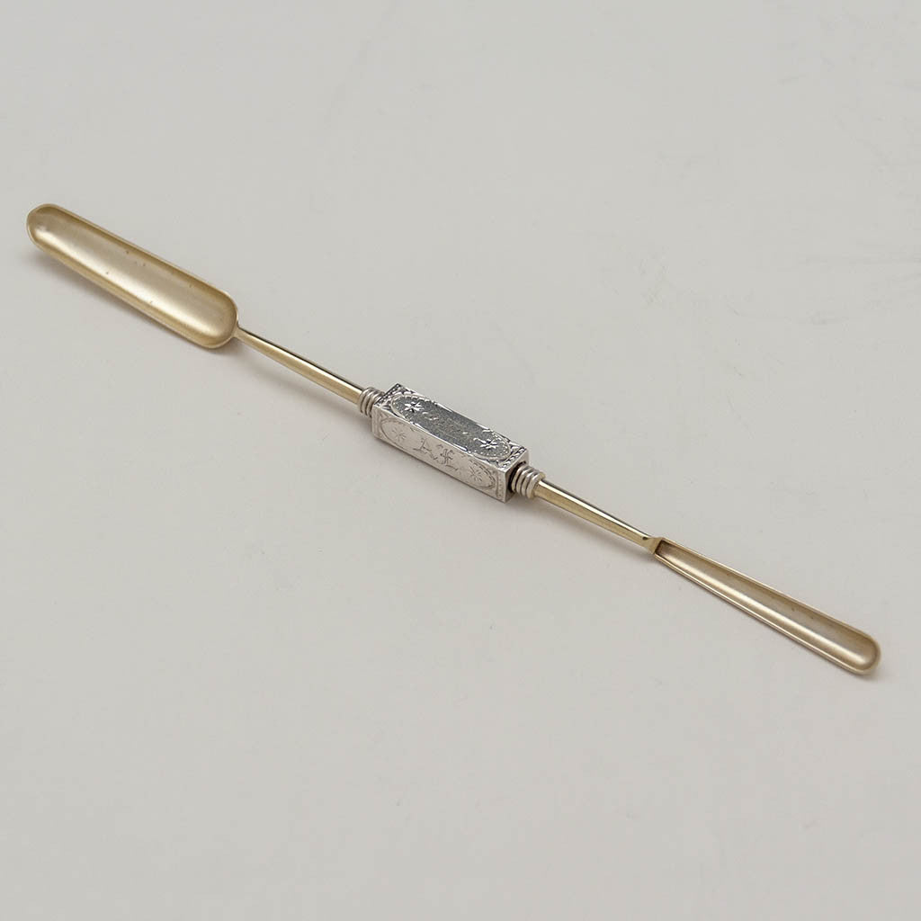 Gorham Antique Sterling Silver Double Marrow Scoop, Providence, RI, 1875