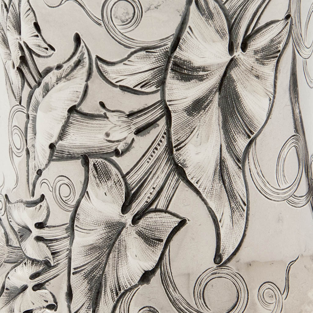 Detail of John Chandler Moore Antique Coin Silver Large Child&#39;s Cup, New York City, c. 1848-49