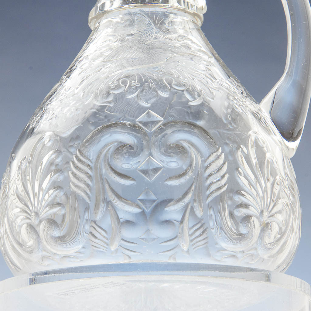Gorham Antique Sterling Mounted Crystal Decanter or Claret Jug, Providence, RI, 1886