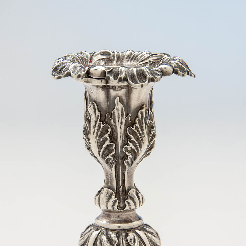 Socle to Benjamin Smith, III English Antique Sterling Silver Candlesticks, London, 1838/39 - set of 4