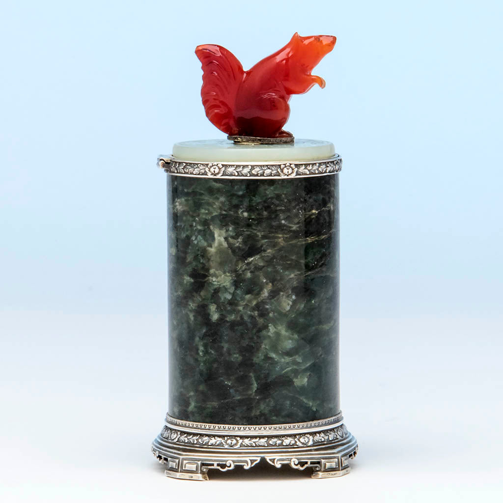 Eleder-Hickok Co Sterling Mounted Japanese Container, Newark, NJ, c. 1920&#39;s