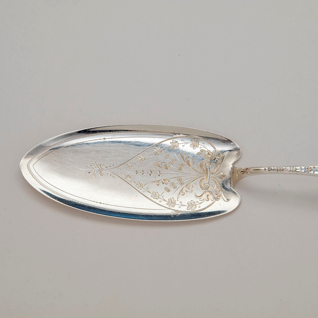 Blade to server of Bigelow, Kennard and Co Antique Sterling Silver Ice Cream Set, Boston, MA, c. 1870