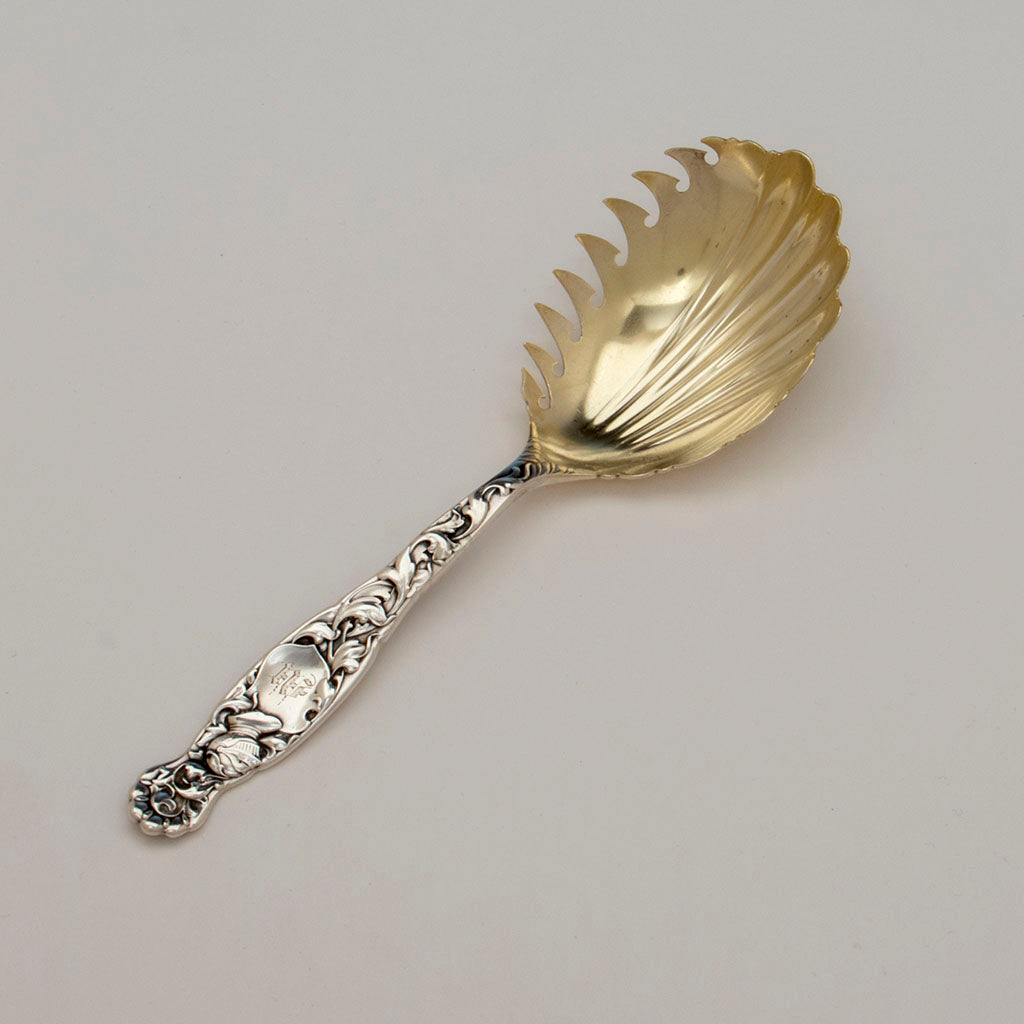 Whiting Heraldic Pattern Sterling Macaroni Server, NYC, c. 1890s
