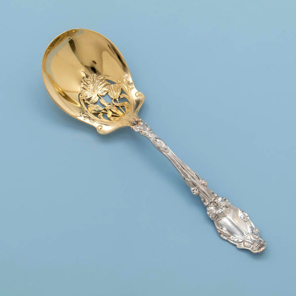 F. A. Durgin 'Medallion' Pattern Antique Sterling Silver Berry Spoon, -  Spencer Marks Ltd