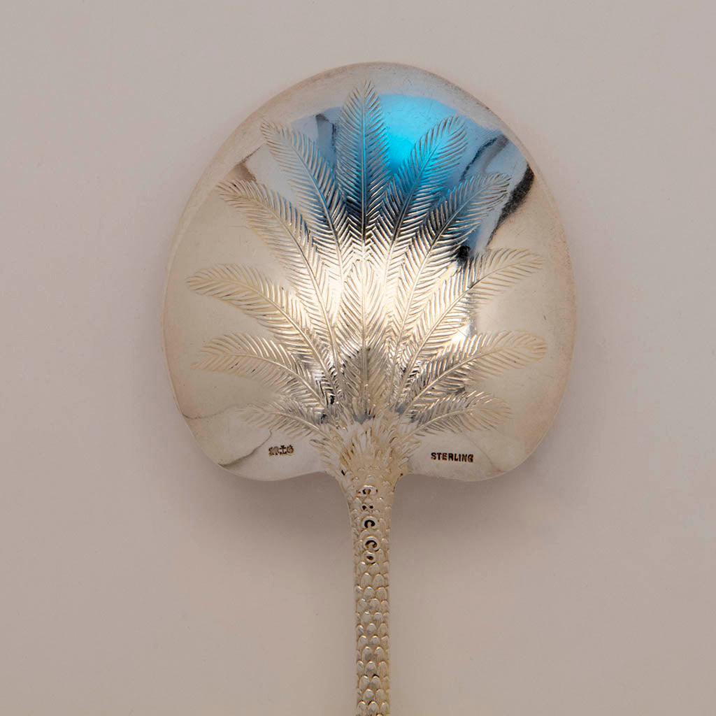 Back of bowl to Gorham Antique Sterling Silver Palm Beach Serving Spoon, Providence, RI, c. 1900