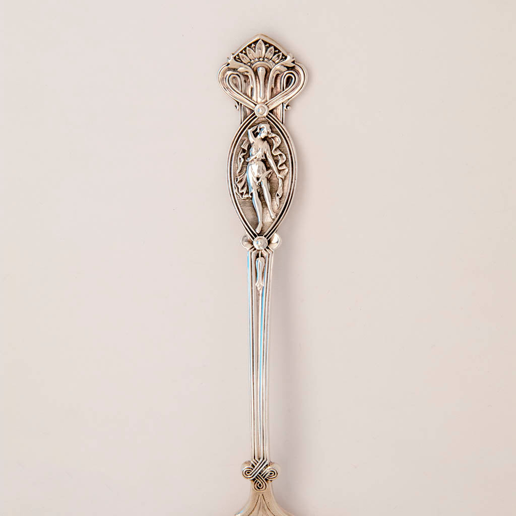 Handle to John Wendt &#39;Apollo&#39; Pattern Antique Sterling Silver Ice Cream Server, NYC, c. late 1860s