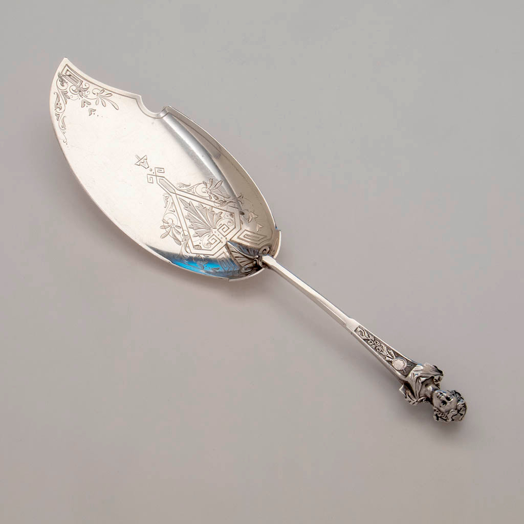 Gorham Antique Coin Silver &#39;Bust&#39; Pattern Fish Server, Providence, RI, c. 1870