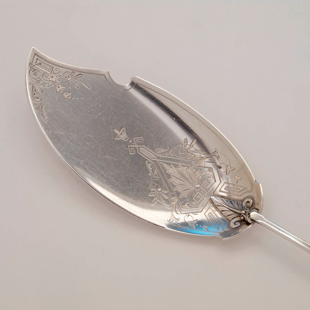 Blade of Gorham Antique Coin Silver &#39;Bust&#39; Pattern Fish Server, Providence, RI, c. 1870