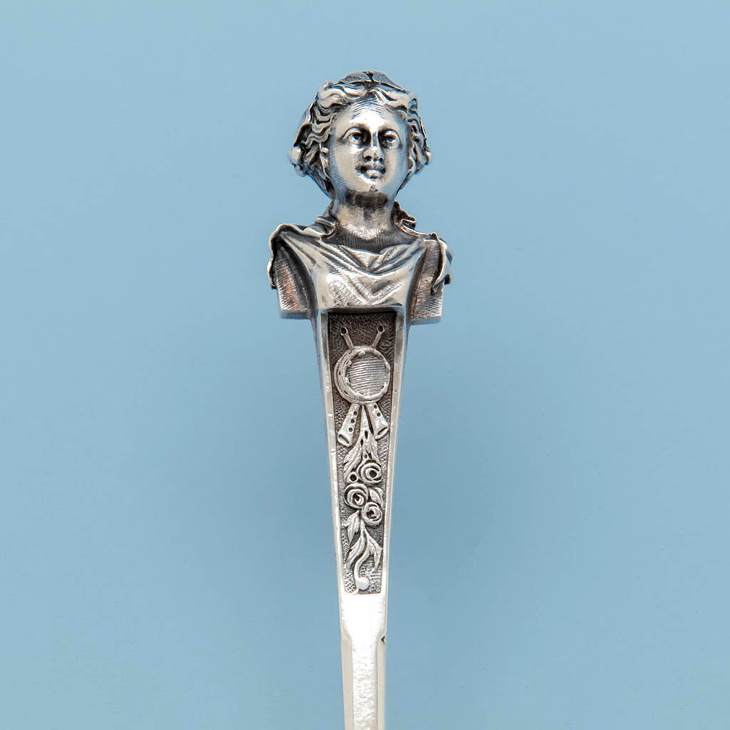 Bust of Gorham Antique Coin Silver &#39;Bust&#39; Pattern Fish Server, Providence, RI, c. 1870