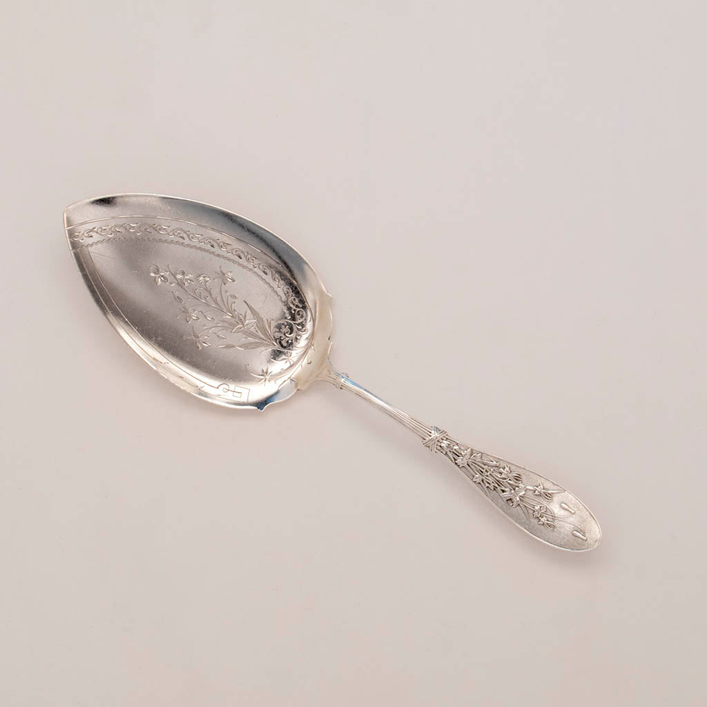 Whiting 'Honeysuckle' Pattern Antique Sterling Pie Server, NYC, late 1870s