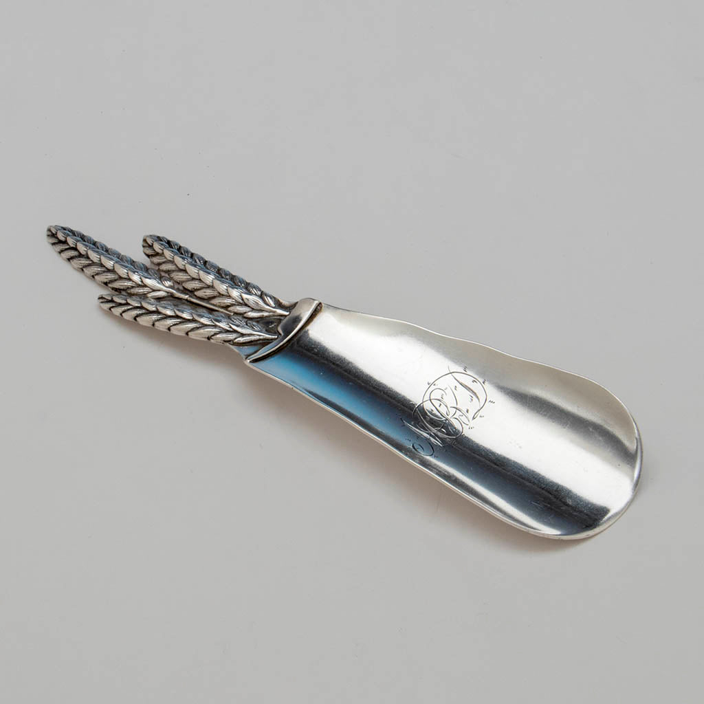 Whiting, Frank M. Antique Sterling Silver Shoehorn, North Attleboro, MA, c. 1880's