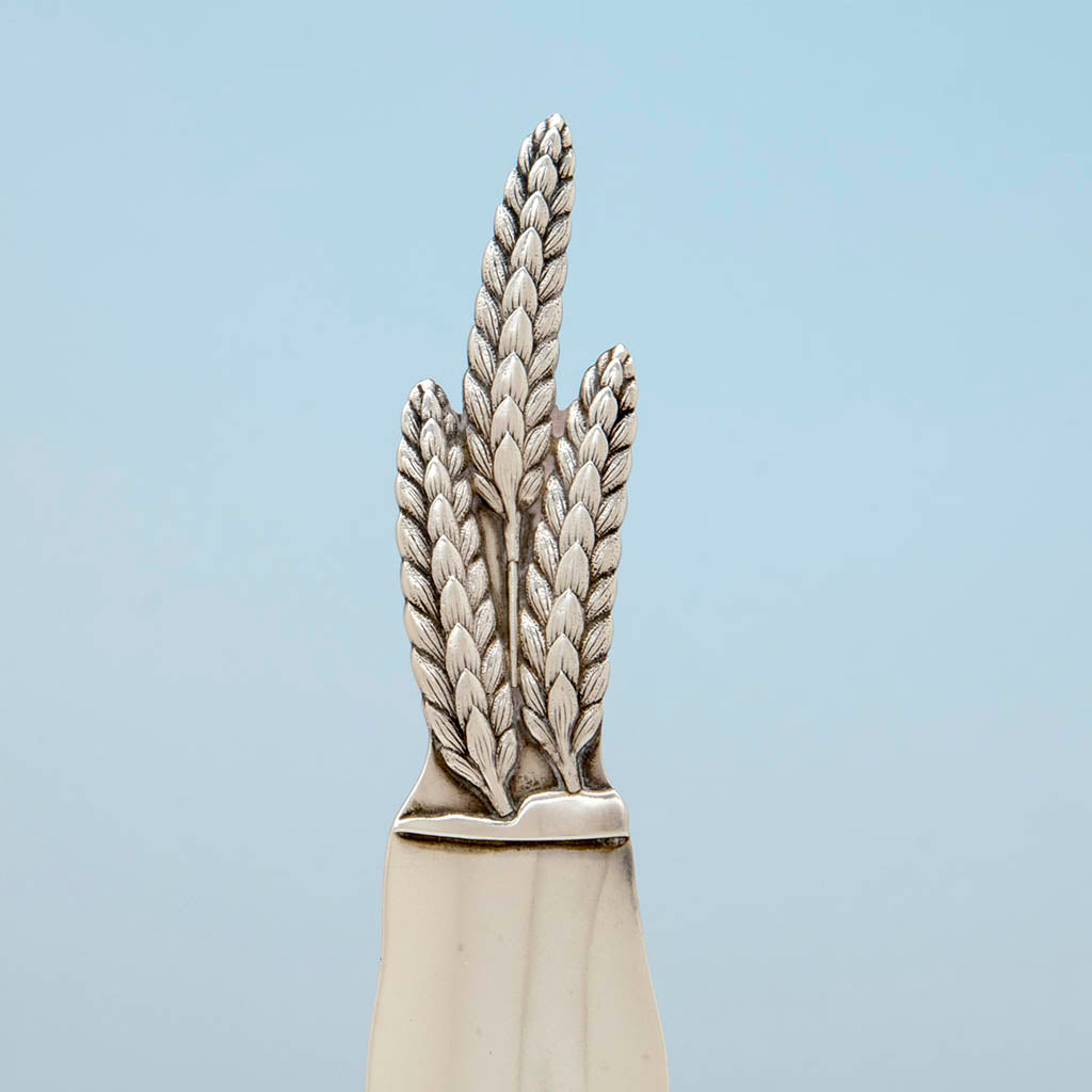 Handle of Whiting, Frank M. Antique Sterling Silver Shoehorn, North Attleboro, MA, c. 1880&#39;s