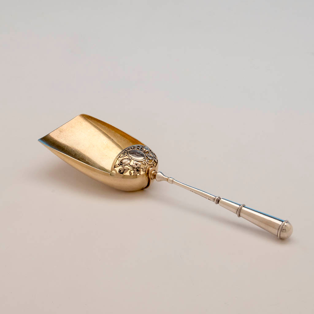 John Wendt Antique Sterling Silver Hooded Nut Scoop, New York City, c. 1870
