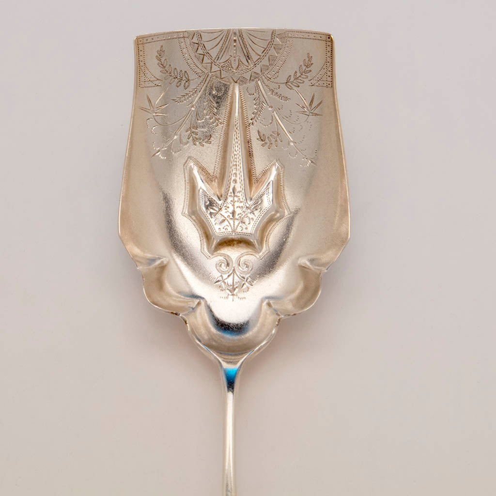 Blade to Faber and Son Antique Coin Silver Scoop, Philadelphia, PA, c. 1870