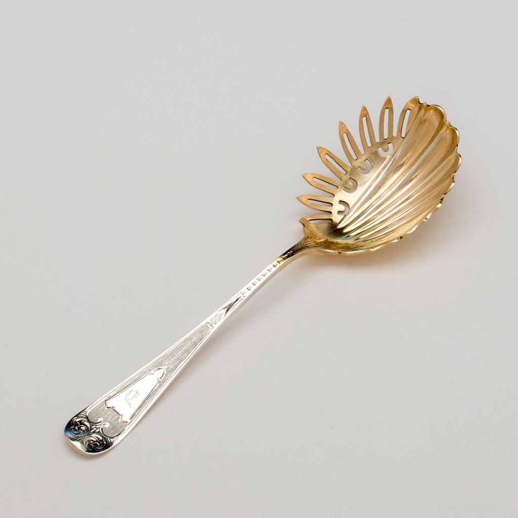 Farr and Bro. Antique Coin SIlver Macaroni Server, Philadelphia, PA, c. 1860