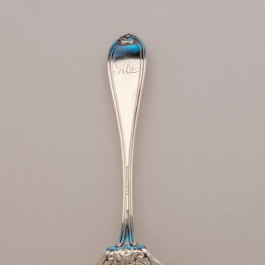 Monogram on Gorham ‘Josephine’ Pattern Antique Coin Silver Pie Server, 1855-67